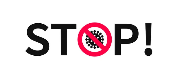 Stop Het Coronavirus Typografische Spandoek 2019 Ncov Vectorteken — Stockvector