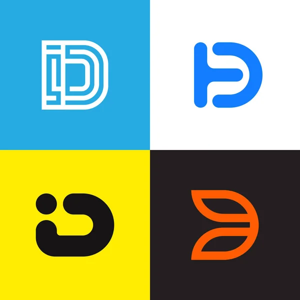 Γράμμα Λογότυπο Συλλογή Διανυσματικό Σχεδιασμό Σύνολο Απλών Εικονιδίων Λογότυπου Εταιρείας — Διανυσματικό Αρχείο