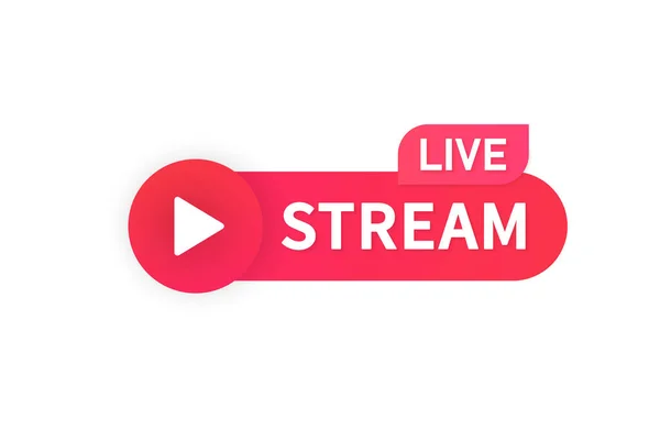 Icono Transmisión Vídeo Vivo Online Streaming Banner Vector Diseño — Archivo Imágenes Vectoriales