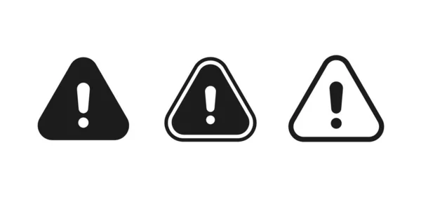 Set Warning Vector Icons Attention Signs Triangle Danger Banner — Stock Vector