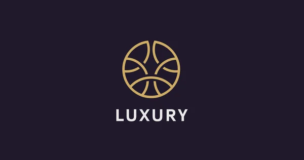 Luxury Circle Logo Icon Vector Sign Elegant Ornament Company Logotype — Stock Vector