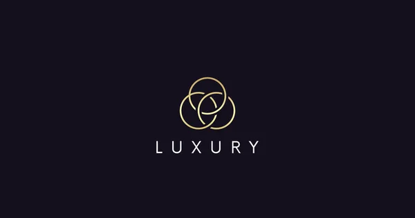 Luxury Rings Logo Icon Vector Sign Elegant Circle Shapes Ornament — Stock Vector