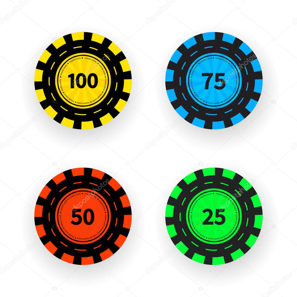 Set of isolated casino chips vector design. 