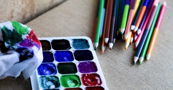colored pencils, drawing, watercolor, paints, rainbow, creativity, art, children, handmade, joy, colorful,