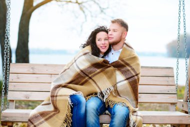 Değişim açık, sonbahar romantik tarihte sevdalı Çift