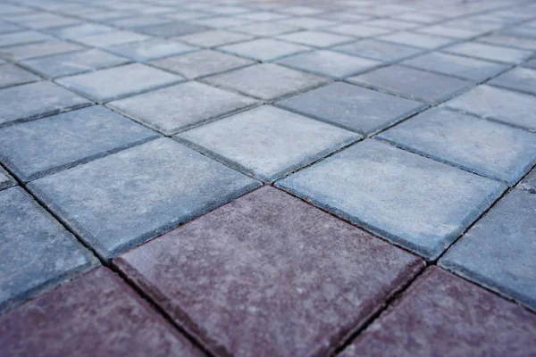 Tekstur Paving Beton Tiled Tiled Gray Square Shaped Slabs — Stok Foto