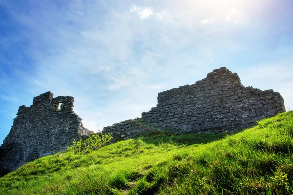 Ruin of medieval stone wall Kremenets, Ukraine