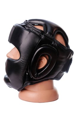 Bir boks kask beyaz bir arka plan görüntüsü