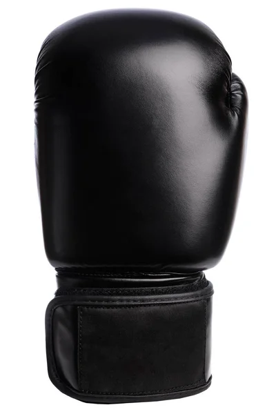 Uno Negro Guantes Boxeo Sobre Fondo Blanco — Foto de Stock