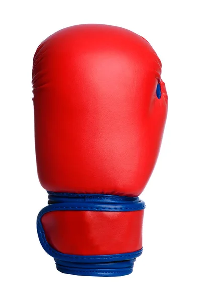 Uno Guantes Boxeo Rojos Sobre Fondo Blanco — Foto de Stock