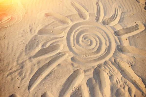 Sol Pintado Areia Dia Ensolarado Maravilhoso — Fotografia de Stock