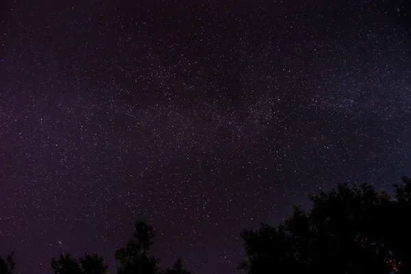 Ciel Nocturne Bleu Foncé Avec Nombreuses Étoiles Fond Spatial — Photo