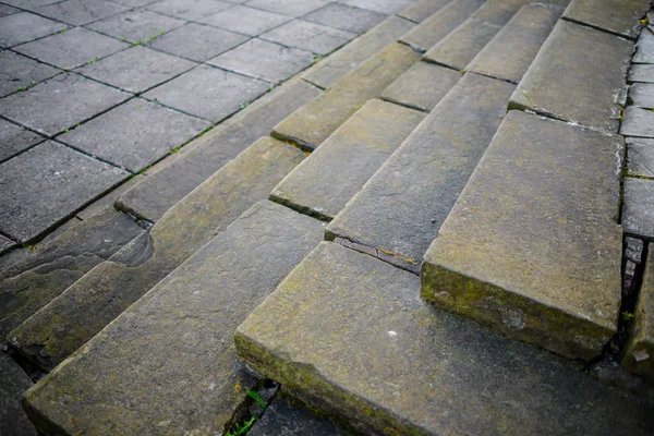 Alte Steintreppe Von Der Seite Hintergrund — Stockfoto