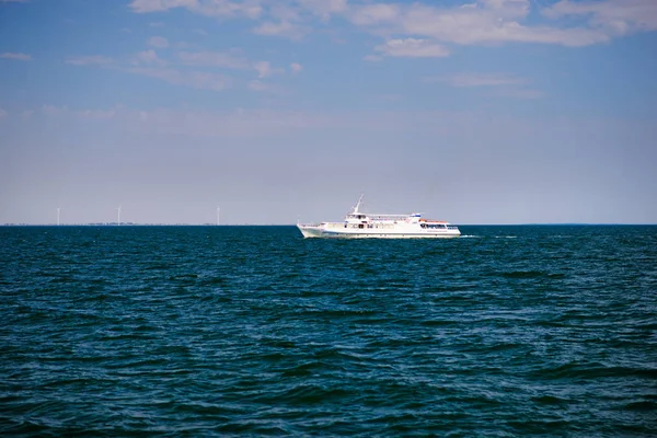 Vista Aérea Yate Vela Mar — Foto de Stock