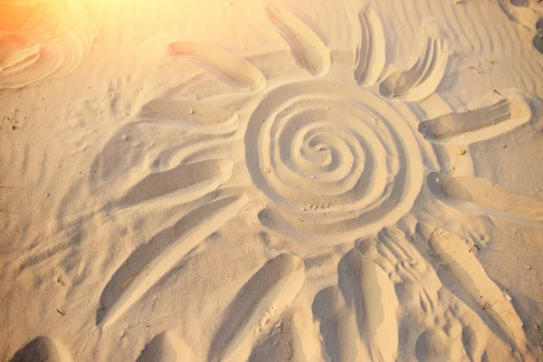 Sol Pintado Areia Dia Ensolarado Maravilhoso — Fotografia de Stock