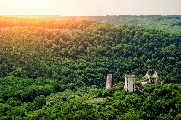 Vista Panorâmica Das Ruínas Castelo Chervonohorod Aldeia Nyrkiv Região Ternopil — Fotografia de Stock