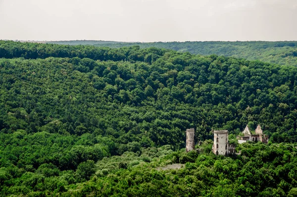 Vista Panorâmica Das Ruínas Castelo Chervonohorod Aldeia Nyrkiv Região Ternopil — Fotografia de Stock