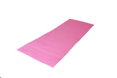 pembe yoga mat beyaz bir arka planda, izole