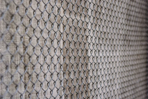 Fence Metal Grid Perspective Background — Stock Photo, Image