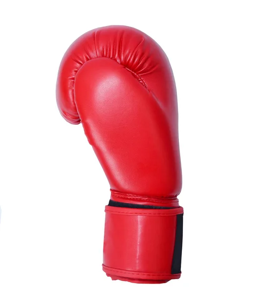 Uno Negro Guantes Boxeo Sobre Fondo Blanco —  Fotos de Stock