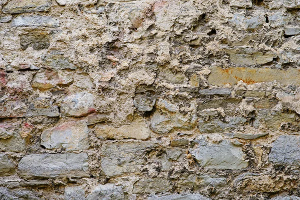 Υφή Του Παλιό Μεσαιωνικό Κάστρο Τείχος Κατασκευασμένο Από Πέτρες Γκρι — Φωτογραφία Αρχείου