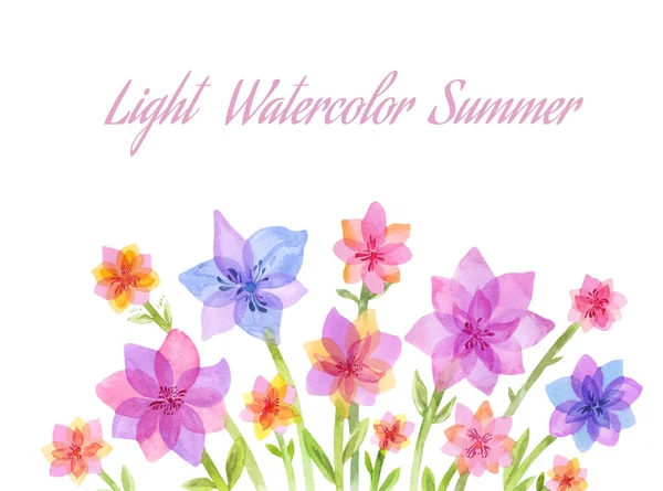Watercolor floral composition suitable for decoration of bottom — Stock Photo, Image
