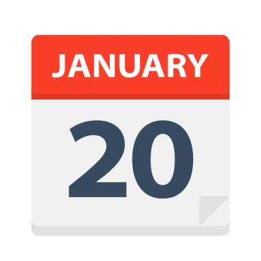 20 Ocak - takvim simgesini - vektör çizim