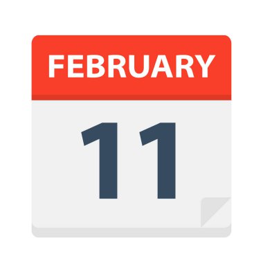 11 Şubat - takvim simgesini - vektör çizim