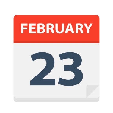 23 Şubat - takvim simgesini - vektör çizim