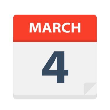 4 Mart - Icon - vektör çizim takvimi
