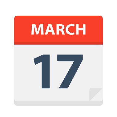 17 Mart - Icon - vektör çizim takvimi
