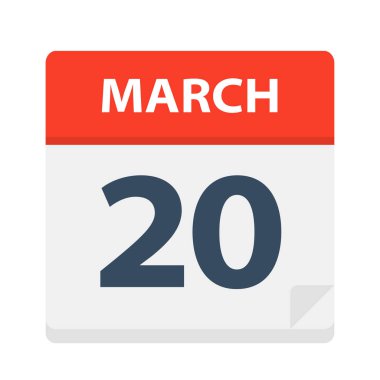 20 Mart - Icon - vektör çizim takvimi
