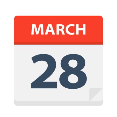 28 Mart - Icon - vektör çizim takvimi