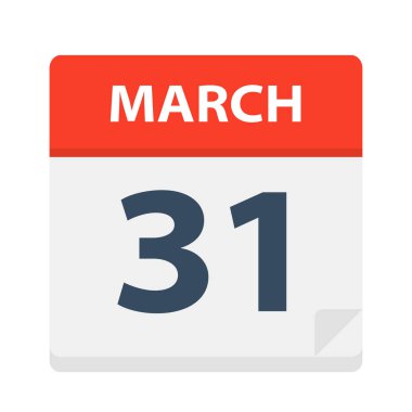 31 Mart - Icon - vektör çizim takvimi