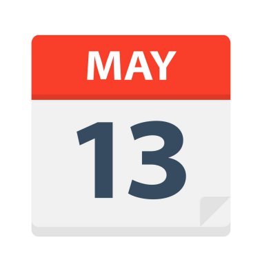 13 Mayıs - takvim simgesini - vektör çizim
