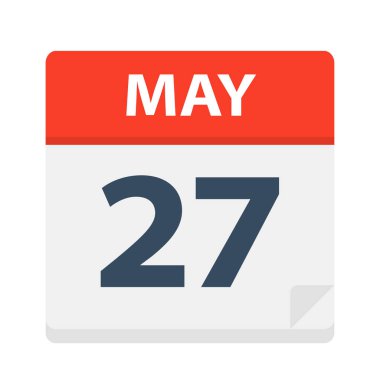 27 Mayıs - takvim simgesini - vektör çizim