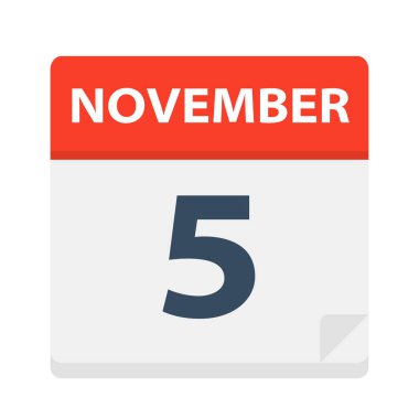 5 Kasım - takvim simgesini - vektör çizim