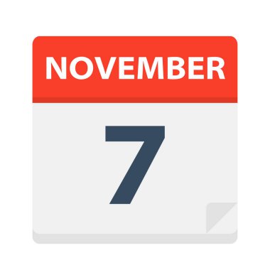 7 Kasım - takvim simgesini - vektör çizim