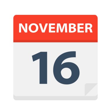 16 Kasım - takvim simgesini - vektör çizim