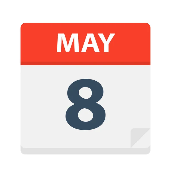 Μαΐου Εικονίδιο Ημερολογίου Εικονογράφηση Διάνυσμα — Διανυσματικό Αρχείο
