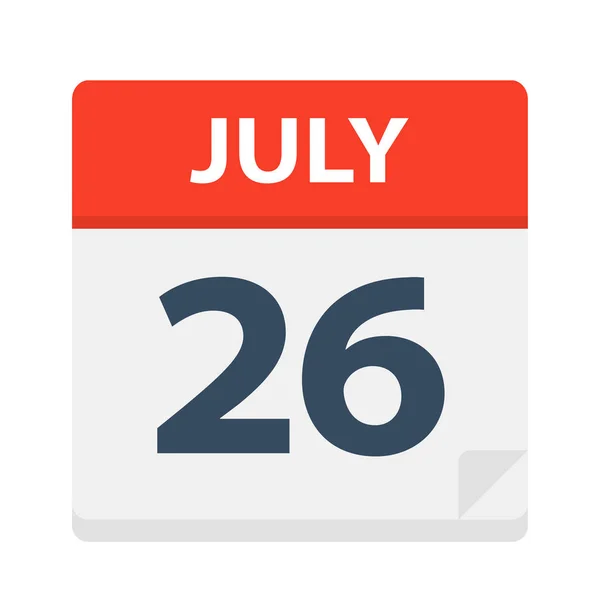 Ιουλίου Εικονίδιο Ημερολογίου Εικονογράφηση Διάνυσμα — Διανυσματικό Αρχείο