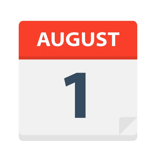 Agosto Icono Del Calendario Ilustración Vectorial — Vector de stock