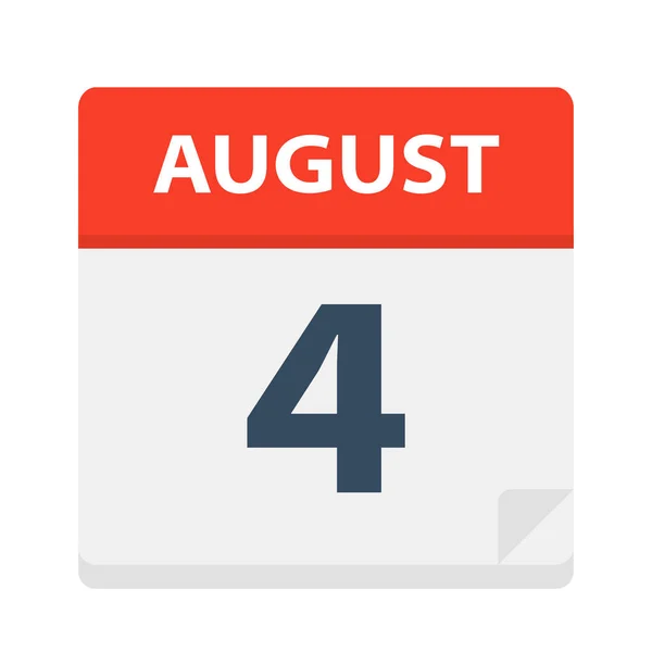 Agosto Icono Del Calendario Ilustración Vectorial — Vector de stock