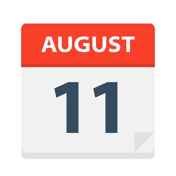 8月11日 日历图标 矢量插图 — 图库矢量图片