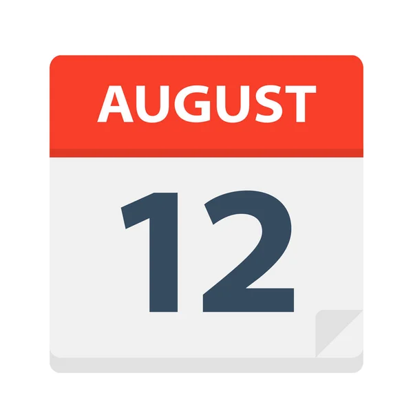 Agosto Icona Del Calendario Illustrazione Vettoriale — Vettoriale Stock
