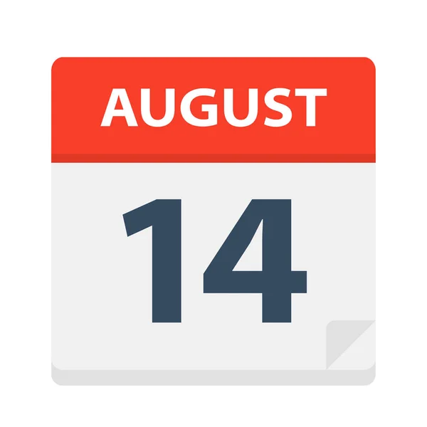 Agosto Icono Del Calendario Ilustración Vectorial — Vector de stock