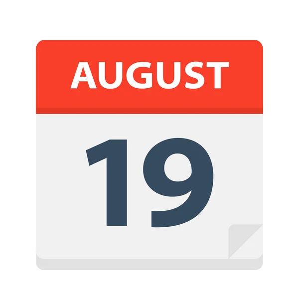 Agosto Icono Del Calendario Ilustración Vectorial — Vector de stock