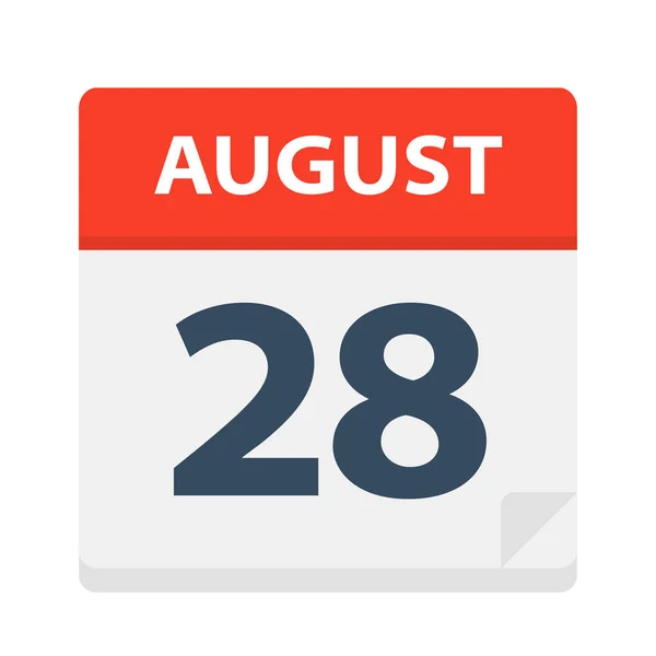 Agosto Icono Del Calendario Ilustración Vectorial — Vector de stock