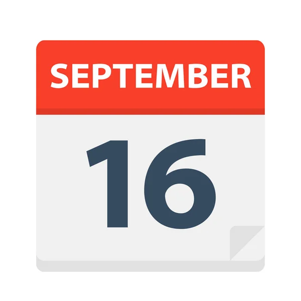 Septiembre Icono Del Calendario Ilustración Vectorial — Vector de stock