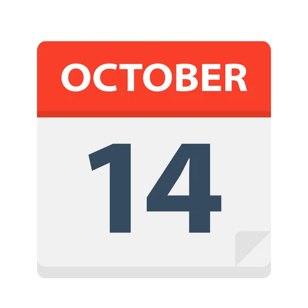 Octubre Icono Del Calendario Ilustración Vectorial — Vector de stock